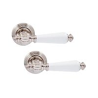 Ручки на розеті FIMET Michelle 106P (269) F21 нікель/білий фарфор